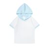 Y2k Style Polka Dot T-Shirt — Blue & White Colorblock