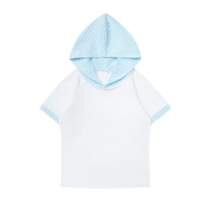 Y2k Style Polka Dot T-Shirt — Blue & White Colorblock