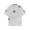 Leopard Print & Star Embroidered Oversized T-Shirt — Mint Green