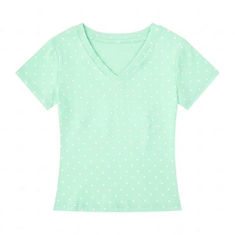 Trendy Polka-Dot T-Shirt — Mint Green