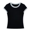 Minimalist Slim-Fit Striped T-Shirt — Black