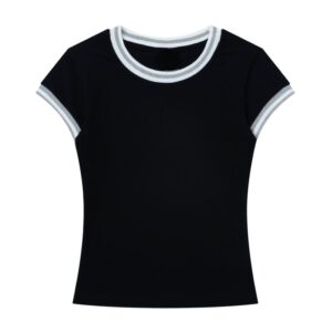 Minimalist Slim-Fit Striped T-Shirt — Black