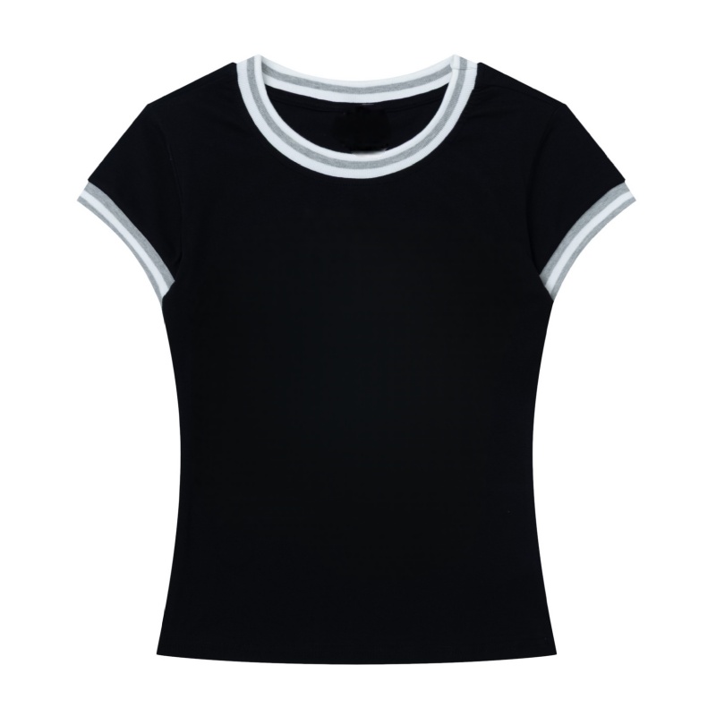 Minimalist Slim-Fit Striped T-Shirt — Black