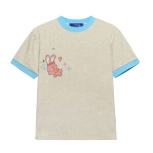 Trendy T-Shirt With Cartoon Rabbit Print — Gray