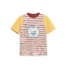 Chic Striped T-Shirt with Apple Embroidery