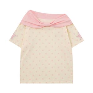 Sweet Polka-Dot & Bow Casual T-Shirt