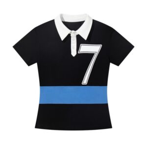 Classic Color-Block Polo T-Shirt — Black