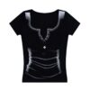 Hip-Hop Street Style Slim-Fit T-Shirt — Black