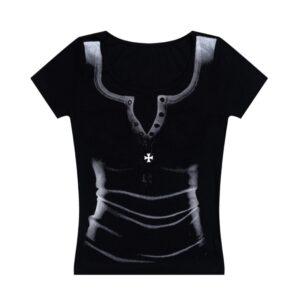 Hip-Hop Street Style Slim-Fit T-Shirt — Black