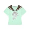 Polka Dot Sailor Collar T-Shirt — Mint Chocolate Ganache